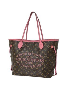Louis Vuitton Neverfull MM Tote Bag Ikat Flower Monogram Brown Rose Vereur